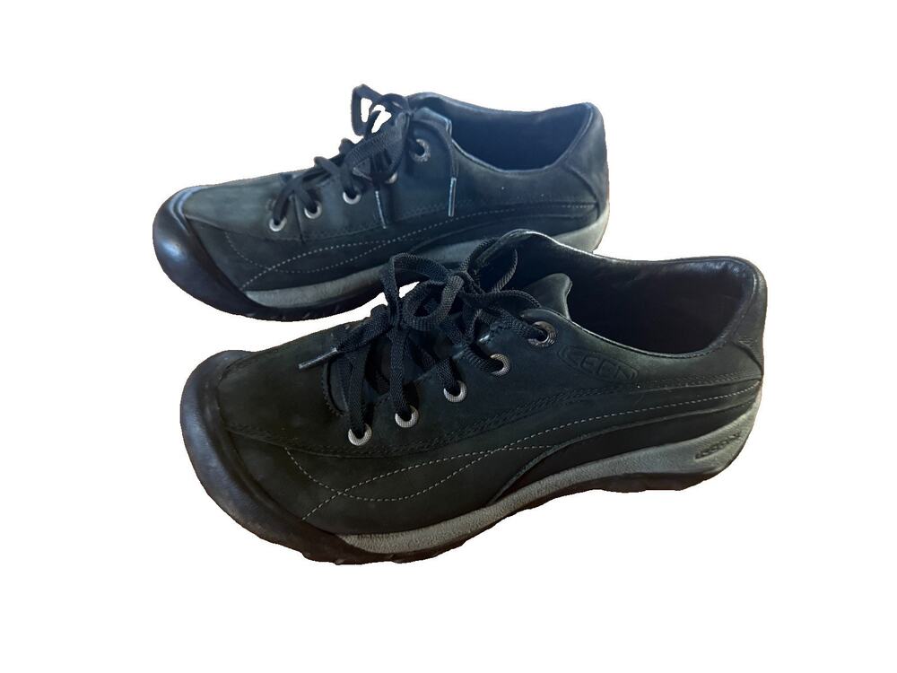 KEEN Toyah 53001 Black Leather Shoes Womens 8.5 Casual Walking Sneakers Oxfords